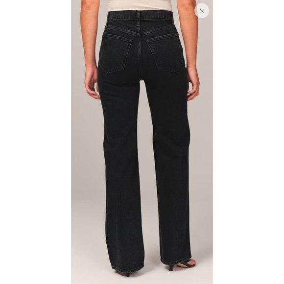 Abercrombie & Fitch Jeans Women Black The 90’s Relaxed Ultra High Rise Size 27 - Picture 2 of 13